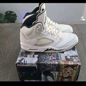 White and Black High-Top Sneakers